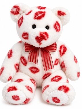 Ty Beanie Buddy Smooch the Bear Plush 13” Valentine Kisses Stuffed Animal Toy